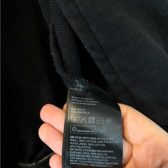 Large black cropped zipped hoodie - Picture 4 of 4
